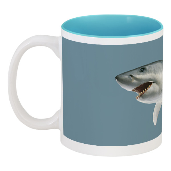 Printio Кружка цветная внутри Атака хищной акулы. зоомир серая акула 5155935