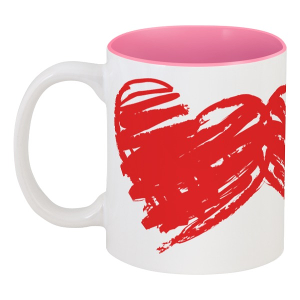 Printio Кружка цветная внутри Любимой на 14 февраля, парная кружка для чая биение сердца златочка чашка с принтом подарок на 14 февраля подруге любимой женщине