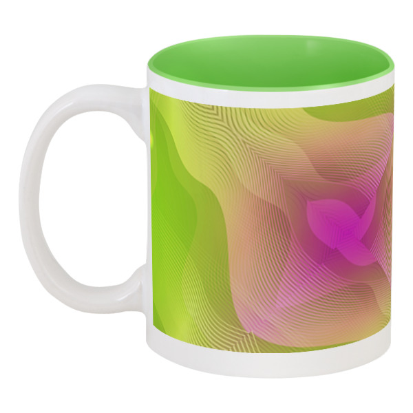Printio Кружка цветная внутри Яркие волнистые линии printio кружка цветная внутри я от морейниса в зеленом для чая и кофе