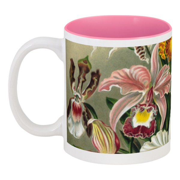 Printio Кружка цветная внутри Орхидеи (orchideae, ernst haeckel) кружка для чая пасхальный венок ева чашка с принтом пасхальный подарок любимой маме сестре подруге бабушке