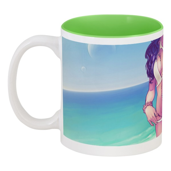 Printio Кружка цветная внутри Девушка на пляже силиконовый чехол на honor x30i девушка на пляже для хонор икс 30и