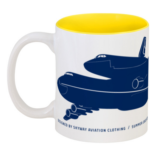 Заказать кружку в Москве. Кружка цветная внутри Ан-225 "Мрия" и "Буран" от SkyWay Aviation Clothing RUS  - готовые дизайны и нанесение принтов.