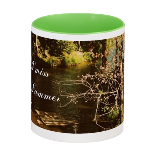 Заказать кружку в Москве. Кружка цветная внутри I miss Summer Coffee Mug от pineapplejinn - готовые дизайны и нанесение принтов.