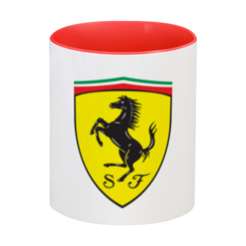 Заказать кружку в Москве. Кружка цветная внутри Ferrari  от DESIGNER   - готовые дизайны и нанесение принтов.
