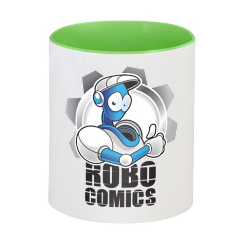 Заказать кружку в Москве. Кружка цветная внутри Символ RoboComics от robocomics.ru - готовые дизайны и нанесение принтов.