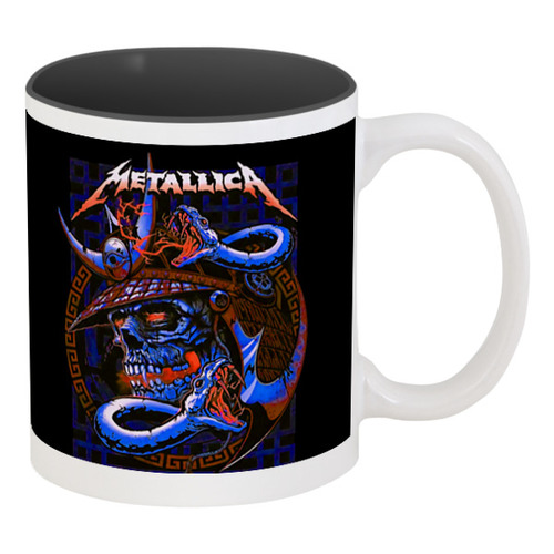 Заказать кружку в Москве. Кружка цветная внутри Metallica   от ПРИНТЫ ПЕЧАТЬ  - готовые дизайны и нанесение принтов.