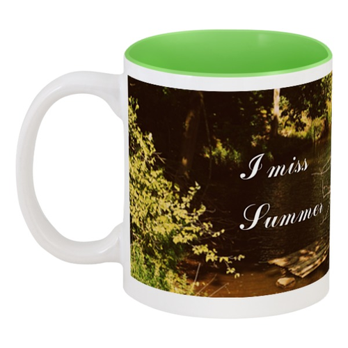 Заказать кружку в Москве. Кружка цветная внутри I miss Summer Coffee Mug от pineapplejinn - готовые дизайны и нанесение принтов.