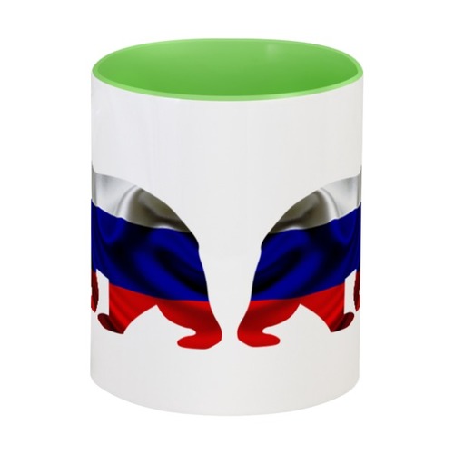 Заказать кружку в Москве. Кружка цветная внутри Русский Медведь от FireFoxa - готовые дизайны и нанесение принтов.