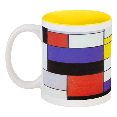 Заказать кружку в Москве. Кружка цветная внутри Piet Mondrian от ir_business@mail.ru - готовые дизайны и нанесение принтов.