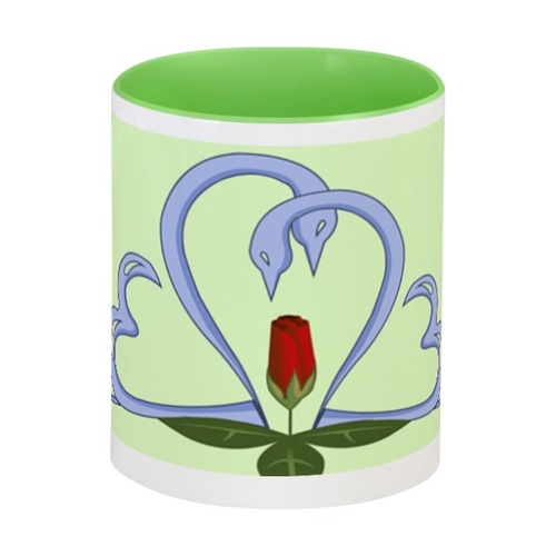 Заказать кружку в Москве. Кружка цветная внутри Роза любви от NAREK - готовые дизайны и нанесение принтов.