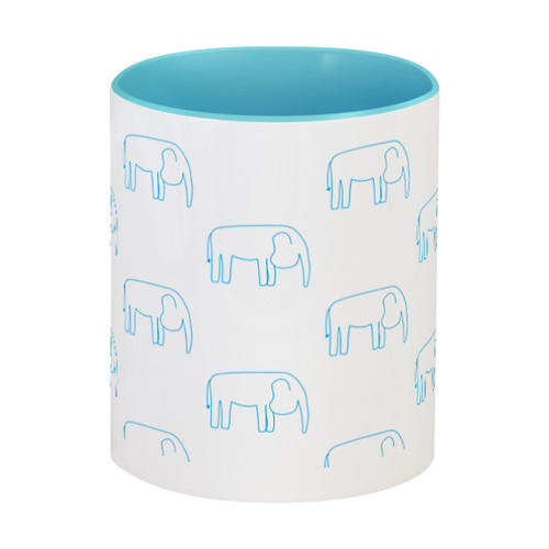 Заказать кружку в Москве. Кружка цветная внутри Синий слон от Vadim Koval - готовые дизайны и нанесение принтов.