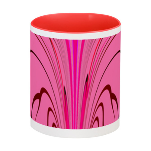 Заказать кружку в Москве. Кружка цветная внутри Розовые волны от Alexey Evsyunin - готовые дизайны и нанесение принтов.