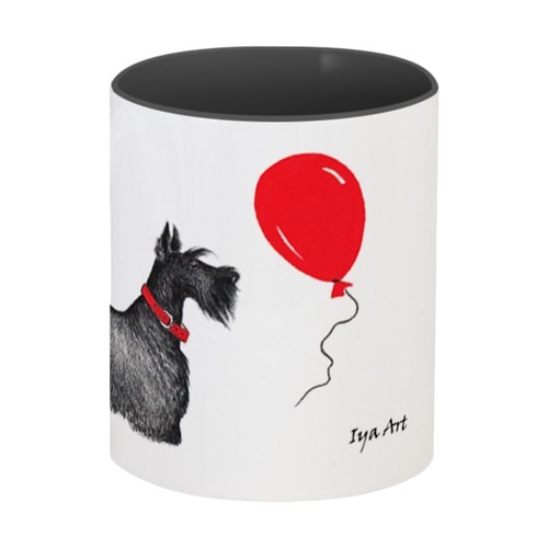 Заказать кружку в Москве. Кружка цветная внутри Собака с шариком от Iya Akimova - готовые дизайны и нанесение принтов.
