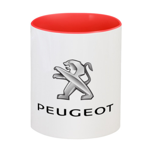 Заказать кружку в Москве. Кружка цветная внутри PEUGEOT от DESIGNER   - готовые дизайны и нанесение принтов.