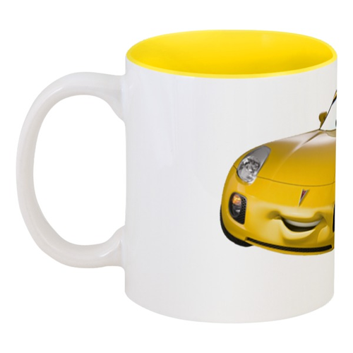 Заказать кружку в Москве. Кружка цветная внутри Yellow Car от Nalivaev - готовые дизайны и нанесение принтов.