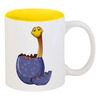 Заказать кружку в Москве. Кружка цветная внутри Счастливое яйцо динозавра от Amerikanka - готовые дизайны и нанесение принтов.