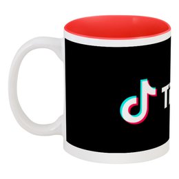 Заказать кружку в Москве. Кружка цветная внутри TikTok  от DESIGNER   - готовые дизайны и нанесение принтов.