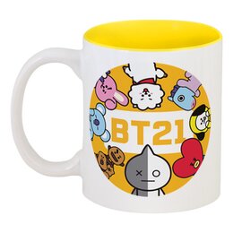 Заказать кружку в Москве. Кружка цветная внутри BT21 BTS от EK  - готовые дизайны и нанесение принтов.