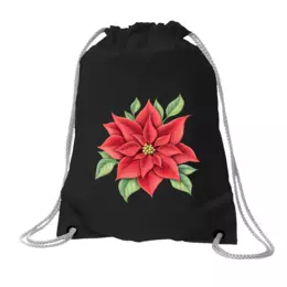 Заказать рюкзак в Москве. Хлопковый рюкзак Цветок пуансеттия от tigerda  - готовые дизайны и нанесение принтов.