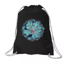 Заказать рюкзак в Москве. Хлопковый рюкзак Цветок суккулент эхеверия от tigerda  - готовые дизайны и нанесение принтов.