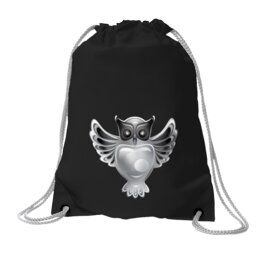 Заказать рюкзак в Москве. Хлопковый рюкзак Серебряная сова от ELENA ZHARINOVA - готовые дизайны и нанесение принтов.