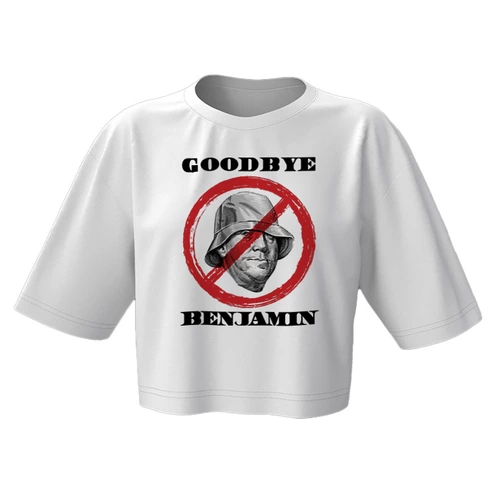Заказать женскую футболку в Москве. Кроп футболка $ Goodbye Benjamin $ от balden - готовые дизайны и нанесение принтов.