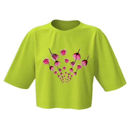 Заказать женскую футболку в Москве. Кроп футболка Водяная лилия. от Eva De Peron.  - готовые дизайны и нанесение принтов.