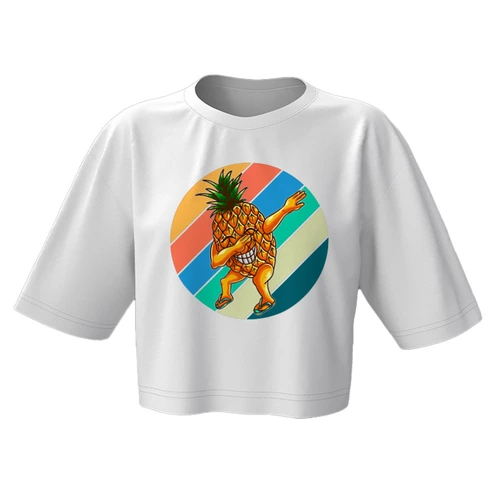 Заказать женскую футболку в Москве. Кроп футболка ❖Pineapple❖ от balden - готовые дизайны и нанесение принтов.
