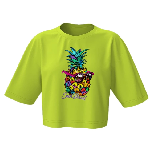Заказать женскую футболку в Москве. Кроп футболка ❖Pineapple❖ от balden - готовые дизайны и нанесение принтов.
