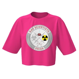 Заказать женскую футболку в Москве. Кроп футболка Mad scientists union от Andy Quarry - готовые дизайны и нанесение принтов.
