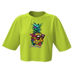 Заказать женскую футболку в Москве. Кроп футболка ❖Pineapple❖ от balden - готовые дизайны и нанесение принтов.