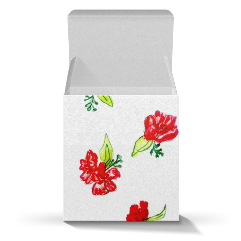 цена Printio Коробка для кружек Подарочная красные цветы