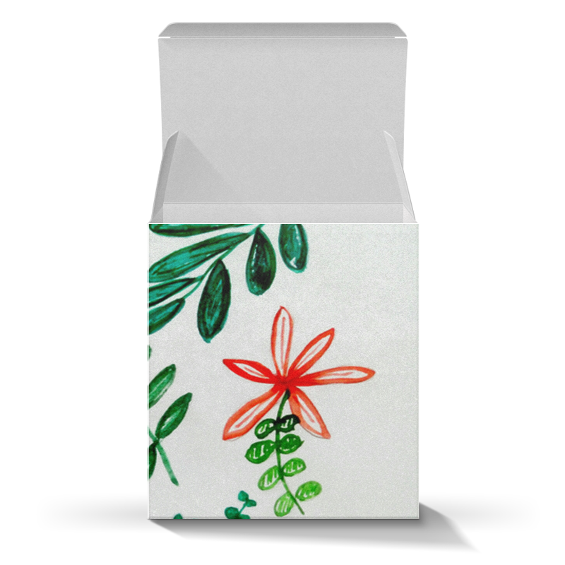Printio Коробка для кружек Цветы на белом printio коробка для кружек яркие аппетитные тропические фрукты