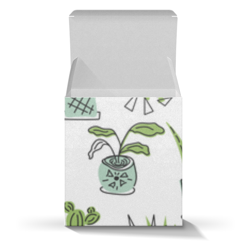 Printio Коробка для кружек Комнатные растения и кактусы пальмы кактусы папоротники и другие экзотические комнатные растения