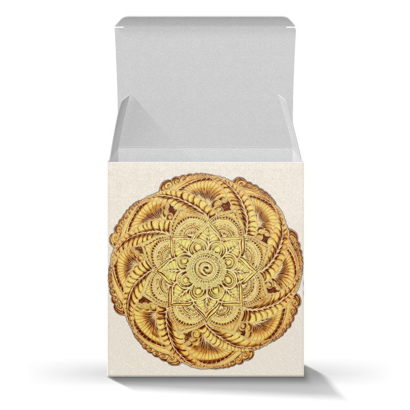 printio коробка для кружек мандала на золотистом фоне Printio Коробка для кружек Золотая мандала (для упаковки подарка)