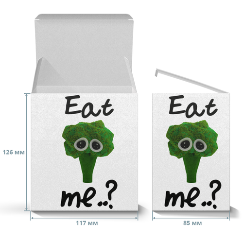 Заказать подарочную упаковку в Москве. Коробка для кружек Eat me..? от FireFoxa - готовые дизайны и нанесение принтов.