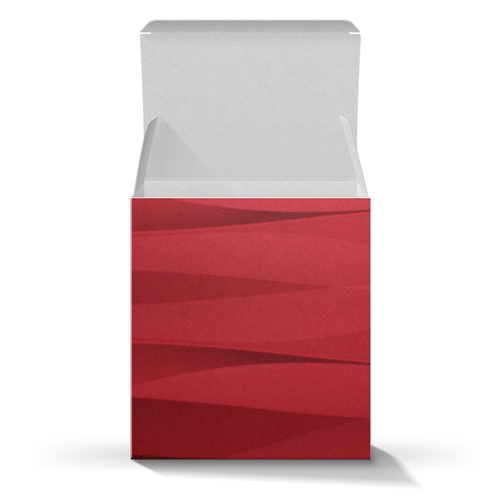 Заказать подарочную упаковку в Москве. Коробка для кружек Красная абстракция от BeliySlon - готовые дизайны и нанесение принтов.
