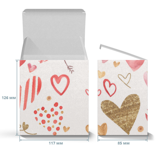 Заказать подарочную упаковку в Москве. Коробка для кружек День святого Валентина от FireFoxa - готовые дизайны и нанесение принтов.