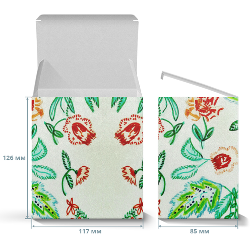Заказать подарочную упаковку в Москве. Коробка для кружек Дикие цветы от mrs-snit@yandex.ru - готовые дизайны и нанесение принтов.
