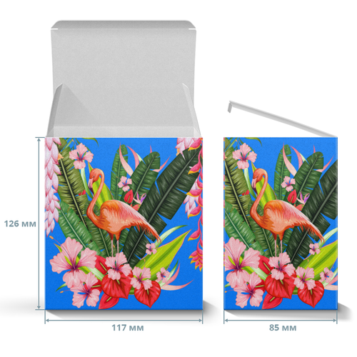 Заказать подарочную упаковку в Москве. Коробка для кружек Фламинго от Ирина - готовые дизайны и нанесение принтов.