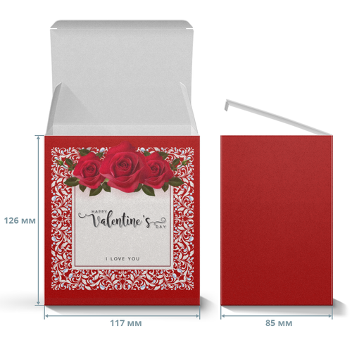 Заказать подарочную упаковку в Москве. Коробка для кружек День Св. Валентина от Ирина - готовые дизайны и нанесение принтов.