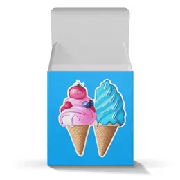 Заказать подарочную упаковку в Москве. Коробка для кружек Цветные мороженки от Метафора   - готовые дизайны и нанесение принтов.