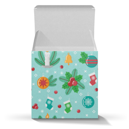 Заказать подарочную упаковку в Москве. Коробка для кружек Новогодний паттерн от Antaya - готовые дизайны и нанесение принтов.