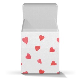 Заказать подарочную упаковку в Москве. Коробка для кружек Сердечки от FireFoxa - готовые дизайны и нанесение принтов.