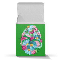 Заказать подарочную упаковку в Москве. Коробка для кружек Яйцо из цветов от IrinkaArt  - готовые дизайны и нанесение принтов.