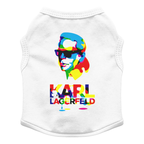 Заказать футболки для собак в Москве. Футболка для собак Karl Lagerfeld от Leichenwagen - готовые дизайны и нанесение принтов.