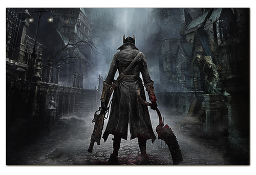 Заказать визитки в Москве. Визитная карточка "Евро" Bloodborne от GeekFox  - готовые дизайны и нанесение принтов.