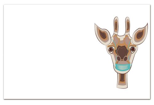 Заказать визитки в Москве. Визитная карточка "Евро"  Жираф в маске от Stil na yarkosti - готовые дизайны и нанесение принтов.