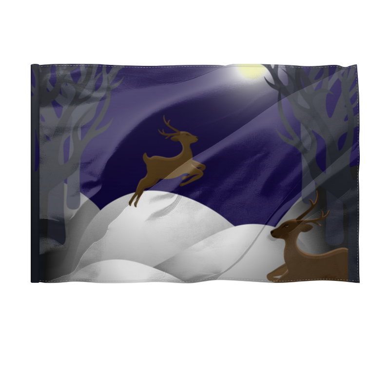 цена Printio Флаг 135×90 см Олени в лесу