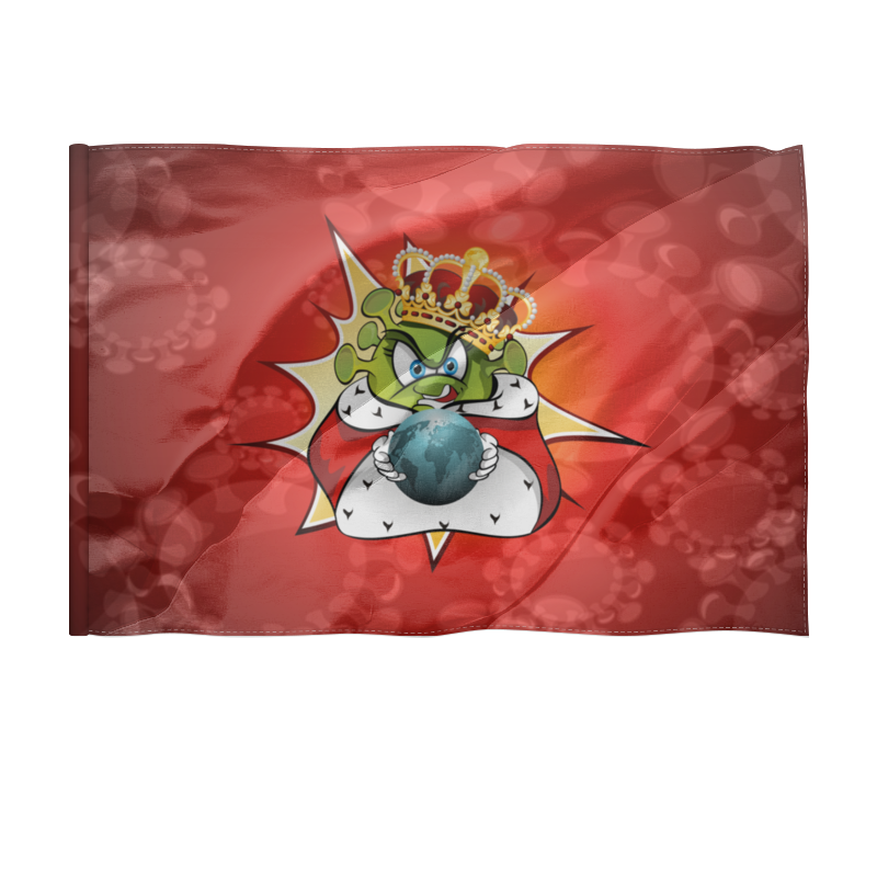 Printio Флаг 135×90 см Ковид - царь мира.